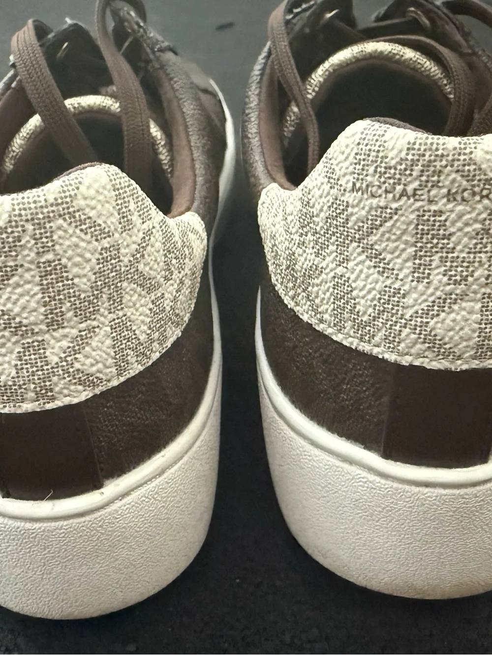 Michael Kors Keaton Brown MK Logo Lace-Up Sneakers Women’s Size 7